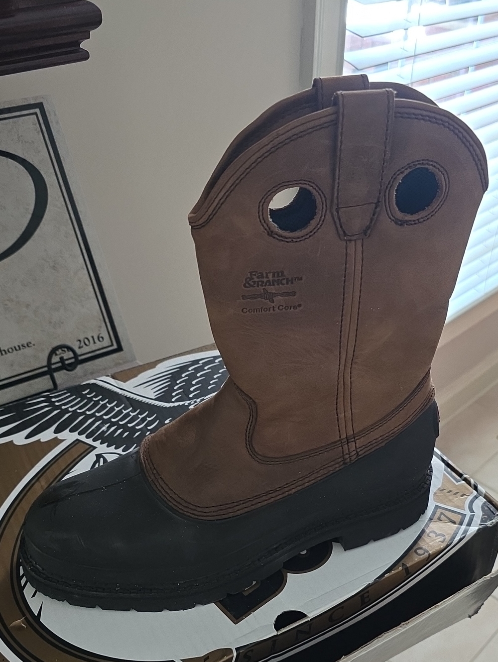Georgia Boot Muddog Farm & Ranch Brown Leather Pull-On Boot (Left Boot Only)